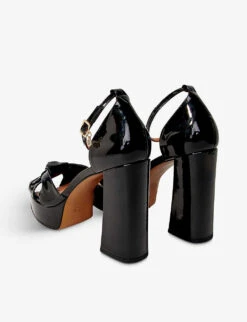 Maje Fraknot Platform Patent Leather Sandals -Manolo Blahnik Store R04189997 NOIRGRIS ALT03