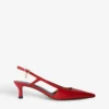 Maje Faynarouge Logo-charm Leather Heeled Slingback Courts