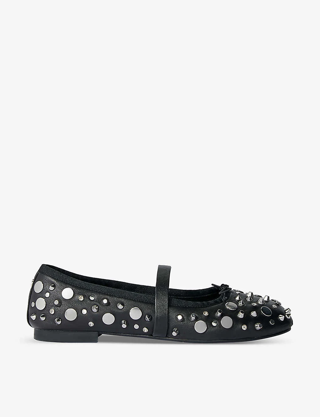 Maje Faby Stud-embellished Leather Ballet Courts 1 Maje Faby Stud-embellished Leather Ballet Courts