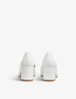 Susanna Buckle-embellished Leather Heeled Courts 7 Susanna Buckle-embellished Leather Heeled Courts -Manolo Blahnik Store R04192960 WHIOFFWHITE ALT03