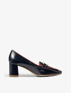 Susanna Buckle-embellished Patenet-leather Heeled Courts 6 Susanna Buckle-embellished Patenet-leather Heeled Courts -Manolo Blahnik Store R04192963 BLUMIDNIGHT ALT02