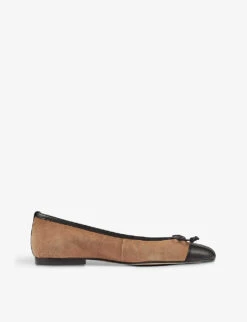 Kara Bow-embellished Leather Flats -Manolo Blahnik Store R04192980 NATSAND ALT02