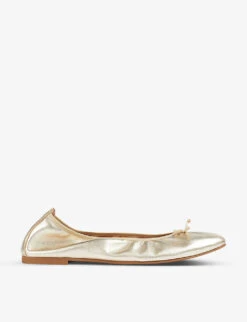 Trilly Metallic Leather Ballerina Flats