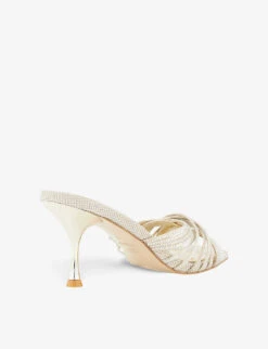 Dune Marquee Diamante-embellished Cross-strap Woven Heeled Sandals -Manolo Blahnik Store R04195304 GOLDSYNTHETIC ALT03