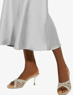 Dune Marquee Diamante-embellished Cross-strap Woven Heeled Sandals -Manolo Blahnik Store R04195304 GOLDSYNTHETIC ALT04