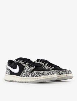 Nike Air Jordan 1 Low Leather Low-top Trainers 8 Nike Air Jordan 1 Low Leather Low-top Trainers -Manolo Blahnik Store R04198312 BLACKGREYWHITE ALT02