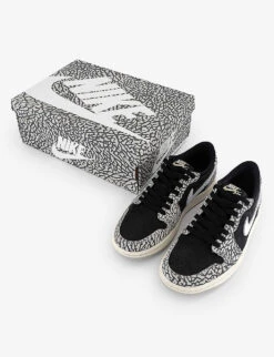 Nike Air Jordan 1 Low Leather Low-top Trainers 10 Nike Air Jordan 1 Low Leather Low-top Trainers -Manolo Blahnik Store R04198312 BLACKGREYWHITE ALT04