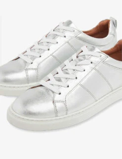 Whistles Koki Metallic-leather Low-top Trainer -Manolo Blahnik Store R04205779 SILVER ALT02