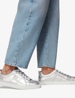 Whistles Koki Metallic-leather Low-top Trainer -Manolo Blahnik Store R04205779 SILVER ALT03
