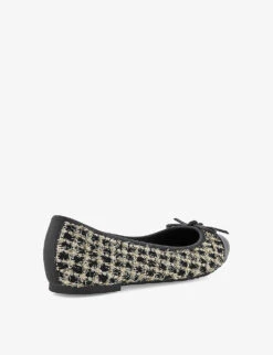 Dune Hallo Check-textured Woven Ballet Pumps -Manolo Blahnik Store R04206488 GOLDMETALLICFABRIC ALT03