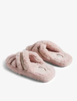 Ted Baker Topply Cross-over Faux-fur Slippers -Manolo Blahnik Store R04207678 DUSKYPINK ALT02